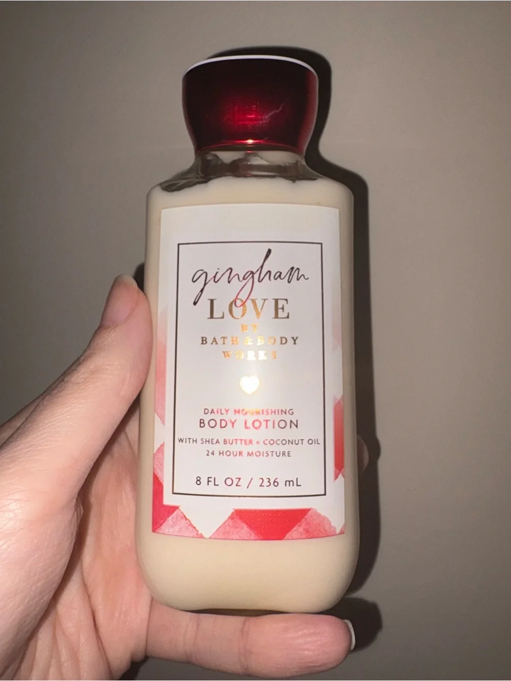 Bath & Body Works Gingham Love Body Lotion - Cream & Red